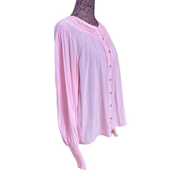 Ramy Brook Sz L Isla Puff Sleeve Pink Top - Picture 3 of 6